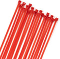 XINGO 100PCS Cable Zip Ties Heavy Duty, Premium Nylon Plastic Wire Ties with 50 Pounds Tensile Strength, Self-Locking Black Nylon Zip Ties for Indoor and Outdoor (16 inch, Red)