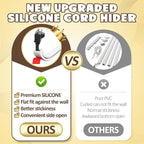 78 Inch Wall Cord Hider, Silicone Self Adhesive Cable Hider Cord Cover, Flexible Wire Covers for Cords Cable Cover Cable Concealer for Wires W0.59” H0.39” White