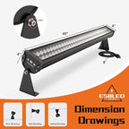 72W LED Bar Light, 5700K Crystal Bright White, 100-277VAC, Adjustable Lighting Directions, Waterproof LED Wall Washer Light Bar for Batting Cages, Commercial Advertising Billboards, Car Washing