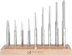 BESTNULE Punch Set, Roll Pin Punch Set, Punch Tools, Made of Solid Material Including Steel Center Punch and Nail Punch with Beech Block, Ideal for Machinery Maintenance
