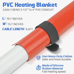 PVC Heating Blanket, PVC Conduit Bender Use High-Quality Silicone Material, Faster heating speed with Longer Service Life, 120V/200W (3-1/2" To 4")