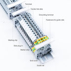 Terminal Block Kit, Rail Combined Terminal Block, Rail Type Voltage Terminal Accessories (Grey)