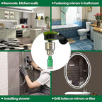 Diamond Core Drill Bit Kit - 6/8/10/25/28/32/35/45/50/65mm Triangle Shank +4/5"(20mm) Finger milling Bit Tile Hole Saws for Drilling/Enlaging Porcelain Ceramic Tile Granite Marble Stone