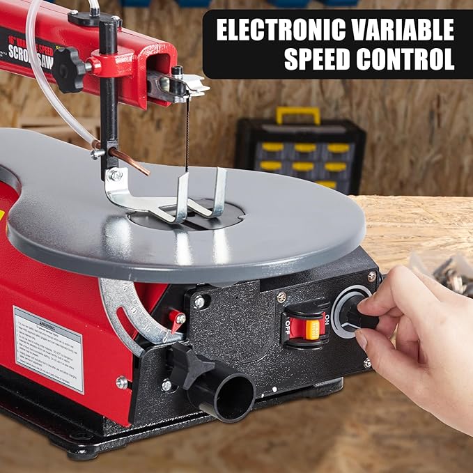 16-Inch Scroll Saw with Tilting Table – Adjustable Speed for Wood, Acrylic, and Crafts