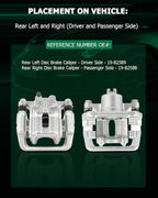 SCITOO Rear Left+Right Brake Calipers With Bracket 19-B2588 19-B2589 Compatible For Acura CL 2001-2003 For Acura TL 1999-2008 For Honda Element 2003-2011