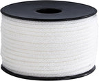 White Nylon Rope 1/8inch 100ft Braided Multi-Purpose Ropes for Outdoor&Indoor Heavy Duty for Camping, Boat, Garden, Clothesline, Marine, Soft & Flexible, High Tensile Strength