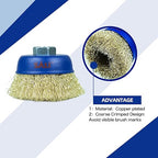 SALI 18 Pack Wire Cup Brush, 4 Inch Coarse Crimped Cup Brush for Grinders, with 5/8 Inch -11Arbor for Heavy Cleaning Rust, Stripping and Abrasive, for Angle Grinder