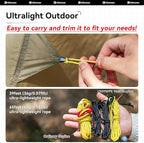 Hikeman Tent Guy Ropes 2mm-Ultralight Strong Guy Lines with Tensioner Reflective UHMWPE Fiber Tent Cord for Camping, Hiking, Backpacking Rope (Black, 39 Feet, 6 Tensioners)