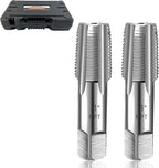 2-Piece NPT Pipe Tap Set, Precision Carbon Steel NPT Tap Set for Clean Accurate Threads, 1" NPT Tap, Perfect for Plumbers Mechanics DIYers, with Durable Plastic Case.