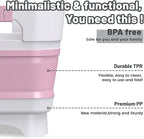 Collapsible Dish Basin, 9L Capacity, Portable Sink for Kitchen, Camping, RV, Gray (Pink)