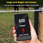 Electric Fence Tester, Briidea 300V-15000V Electric Fence Voltage Tester with LCD Large Display and Low Battery Reminder, Designed for Your Fence Voltage Troubleshooter, Portable & Easy to Use