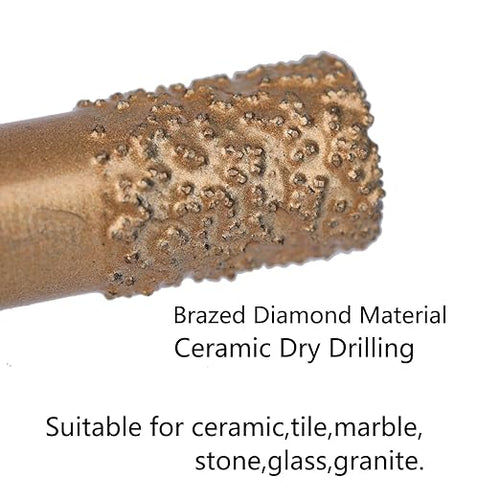 1/4 inch Diamond Hole Saw for Ceramic, Porcelain, Tile, Glass, Granite, Quartz, Marble, Gemstone – Dry Drilling，6mm 10pcs