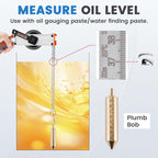 YJINGRUI 33ft/10m Oil Tank Gauging Tapes, Explosion Proof, Stainless Steel Oil Gauging Tape with 350g Brass Plumb Bob, Bent-Handle