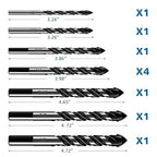 10-Piece Masonry Drill Bit Set for Concrete Tile Glass Ceramic Brick,1/8 to 1/2 Inch Drilling Bits with Triangle Handle,Tungsten Steel Alloy Tip.（Black）