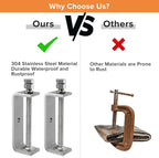 2 Pcs 304 Heavy Duty Stainless Steel C Clamps Tiger Clamp Woodworking Clamp,Features Stable Wide Jaws and Protective Pads (100MM)