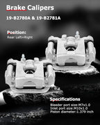 cciyu 19-B2780A 19-B2781A Rear Left & Right Brake Calipers With Bracket For Nissan For Altima 2007-2012,For Nissan For Maxima 2007-2008