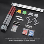 Terminal Block Kit, Rail Type Voltage Terminal, Rail Combined Terminal Block(Red & Gray)