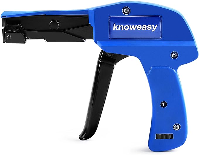 Cable Tie Gun,Knoweasy Fastening Cable Tie Tool,Die-Cast Steel Flush Cut Zip Tie Tool with Steel Handle for Nylon Cable,7 Inches Length Zip Tie Gun