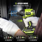 Cordless Impact Wrench, 406Ft-lbs (550N.m) Brushless 1/2 inch, 2800RPM High Torque Impact Gun, 2x 4.0Ah Battery, Charger, 4 Sockets, Electric Impact Wrench for Car Home