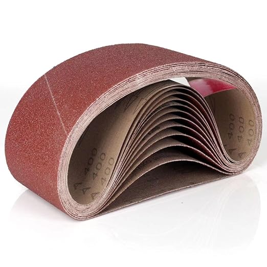 4x24 Belt Sander Sanding Belts, 12 Pcs Durable 4 x 24 Inch Sanding Belts60/80/120/180/240/400 Assorted Grits Aluminum Oxide Sanding Belt for Woodworking Metalworking