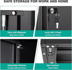 Metal Storage Cabinet with Drawer and Locks,Black Garage Storage Cabinet with Locking Doors and Adjustable Shelves,71" Tall Large Metal Cabinets with Magnetic Door for Home,Office,Garage