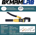 Hydraulic Crimping Tool,with Cable Cutter & 9 Dies,Dattery Terminal Cable Crimper tool for 12 to 2/0 AWG, With Mini Heat Gun and Heat Shrink Tubing