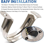 Nge 3inch Rigid Pipe Strap Clamp, Two Hole Strap,U Bracket Tube Clip, Stainless Steel Heavy Duty Pipe Fasten Holder, For The Inner Diameter of Water Pipe is 3 Inche,10PCS