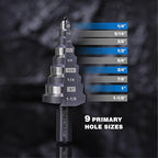 1/4 to 1-1/8 Inches M2 HSS Step Drill Bit, Unibit for Cutting Stainless Steel, Metal, Wood & Plastic