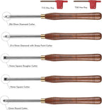 5-Pieces Carbide Tipped Woodturning Tools Lathe Chisel Set with Stainless Steel Blade, Wooden Box