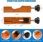 Spark Plug Gap Tool, Spark Plug Gapping Tool with 32 Blade Steel Feeler Gauge, Universal Spark Plug Gap Tool for Most 10mm 12mm 14mm 16mm Spark Plugs (Orange)