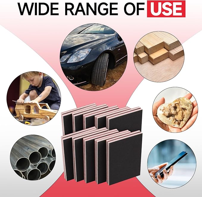 20 Pcs 3 x 4 Inch 400 Grit Sanding Sponge Set, Ultra Fine Sanding Sponges Pads, Soft Foam Hand Sander Block Wet Dry Sandpaper for Model Drywall Metal Wood Furniture Polishing
