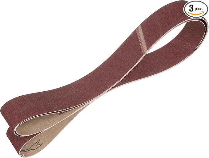HARFINGTON 2 x 72 Inch Sanding Belts, 3 Pcs 60 Grits Aluminum Oxide Abrasive Belt Sander File Belt for Woodworking, Metal Polishing, Knife Sharpener