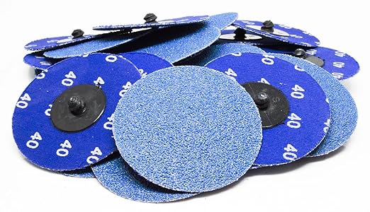 Benchmark Abrasives 3 Inch Sanding Discs Quick Change Zirconia Sanding Discs, Drill & Die Grinder Sanding Disc - Deburring Polishing Rust Remover for Metal Paint Stripper (25 Pack), 40 Grit