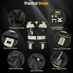 Class 2 Safety Vest with Zipper Front and multiple Pockets, High Visibility Vest, Meets ANSI/ISEA Standards