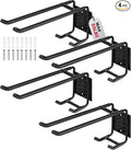4-Piece 9.4" Heavy Duty Garage Hooks, Sturdy Utility Hooks Holds 55 LB Wall Mount Garden Tool Organizer Hangers for Hanging Shovel Ladder Chairs Strollers Power Tool Tire and More (Black)
