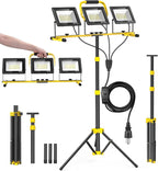 21000Lumen LED Work Lights with Stand, 3 Head Portable Work Light with 16FT Cord, IP66 Waterproof Tripod Worklights for Outdoor Indoor Job Site Workshop Garage Construction Site Lighting(3 Head)