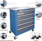 5-Drawer Rolling Tool Chest,Locking Metal Tool Cabinet with Drawer Liners,Non-Slip Pearl Cotton Mat,360° Wheels for Easy Move,Can be Used in Combination with The Seven-Drawer Tool Cabinet