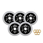 DT-DIATOOL Diamond Tile Blade 3-3/8" (85mm) Cutting Porcelain Tile Ceramic Marble Granite Circular Saw Blade with X Mesh Segment Arbor 10mm-15mm Pack of 5