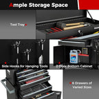 Goplus Tool Chest, 6 Drawers Extra Large Rolling Too Storage Cabinet with 4” Universal Lockable Wheels, Auto Lock, Protective Liner, 2-in-1 Heavy Duty Tool Box for Garage, Workshop
