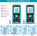 Kiprim Green Laser Distance Meter, 328ft Measuring Tool with USB Type-C Rechargeable Battery, ±1/16" Accuracy, Electronic Level, 10 Modes, Class II Laser, Reflector Plate LD100