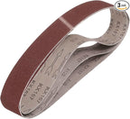 HARFINGTON 1-1/2 x 12 Inch Sanding Belts, 3 Pcs 120 Grit Aluminum Oxide Abrasive Belt Sander File Belt for Woodworking, Metal Polishing, Knife Sharpener