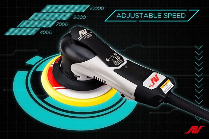 AirVANTAGE 6" Palm-Style, 2nd Generation Industrial Advanced Electric Sander Central-Vacuum with Low-Profile Pad (3/16- Hook & Loop)
