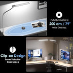 Desk Lamp with Clamp, 31.5" LED Desk Lamp for Home Office, 24W Double Head Desk Light, Dimmable & Color Temperature, Table Lamp with Remote Control, Brightest Computer Monitor Light