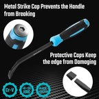 DURATECH 3-Piece Pry Bar Set, Including 8", 12" and 18", Hammer Strike Cap, Angled Tip for Prying and Moving Objects