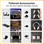 Keepo Pegboard Combination Kit, Pegboards and Accessories Modular Hanging for Gaming Setup, Gaming Station Peg Board, Gaming Organizer, Wall Game Controller Holder, Headset Stand (Black, 33″×22″)