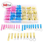 Nilight 540 PCS Heat Shrink Wire Connectors Waterproof Automotive Marine Electrical Terminals Kit Ring Fork Hook Spade Butt Splices