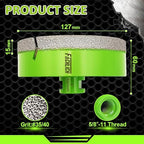 Diamond Core Drill Bit - 5" Tile Hole Saw 127mm Granite Core Bit for Porcelain Tile Granite Marble Masonry