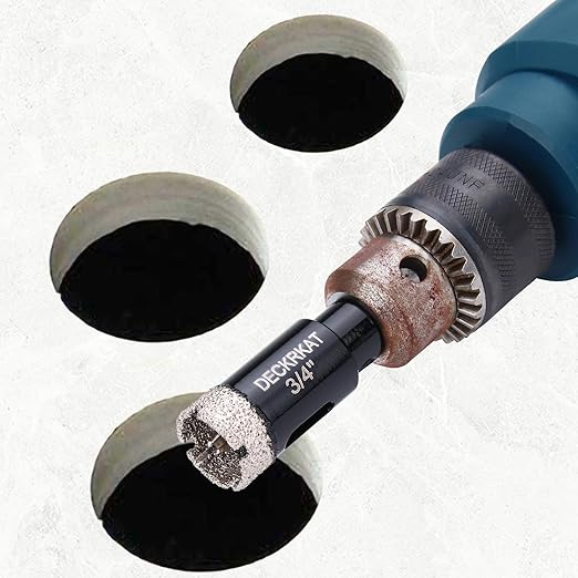 3/4 Inch Diamond Hole-Saw Bits with Pilot Drill Bit - 2pc 3/4" Diamond Tipped Tile Hole Saws with Guiding Bit Accurate Drilling for Porcelain Tile Ceramic Pottery Granite Stone Glass Bottles 20mm