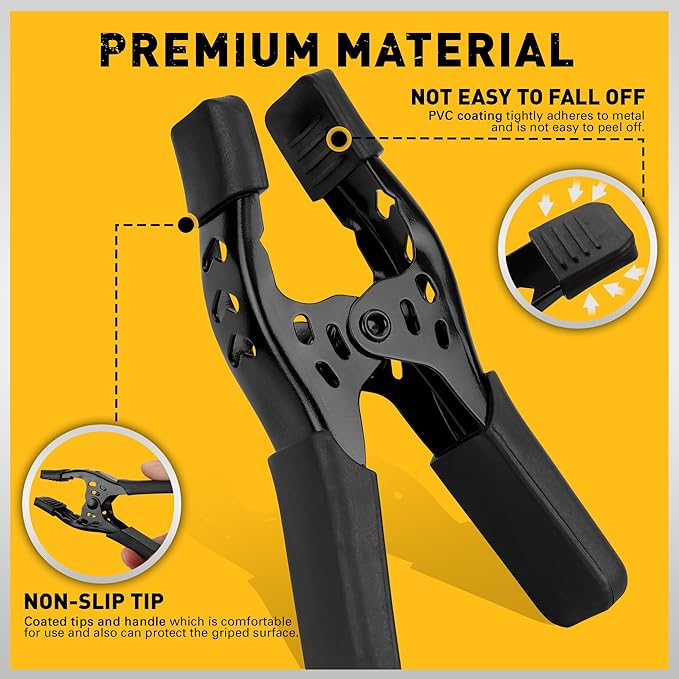 6-Piece Heavy Duty 4-inch Spring Clamps - Tarp Clips for Woodworking, Pool Cover, Backdrop Stand & Photography