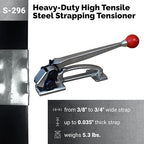 IDL Packaging - S-296 Heavy Duty High Tensile Feed-Wheel Tensioner for 3/8" to 3/4" Steel Strapping